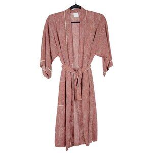 Fashions by Juli VTG Robe S Adult Red White Striped Slumbertogs Avril Rayon